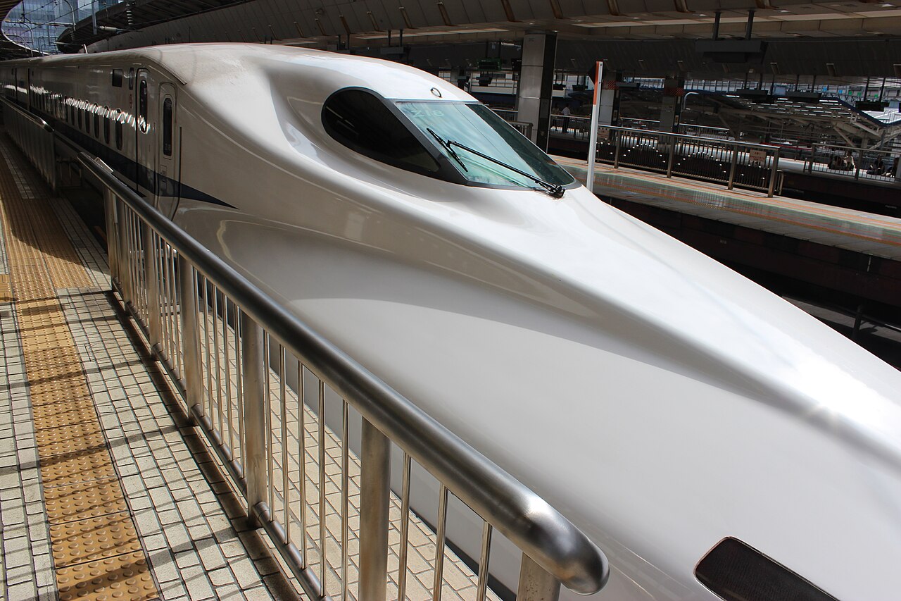 Shinkansen trains at Tokyo Station, photographed in 2012