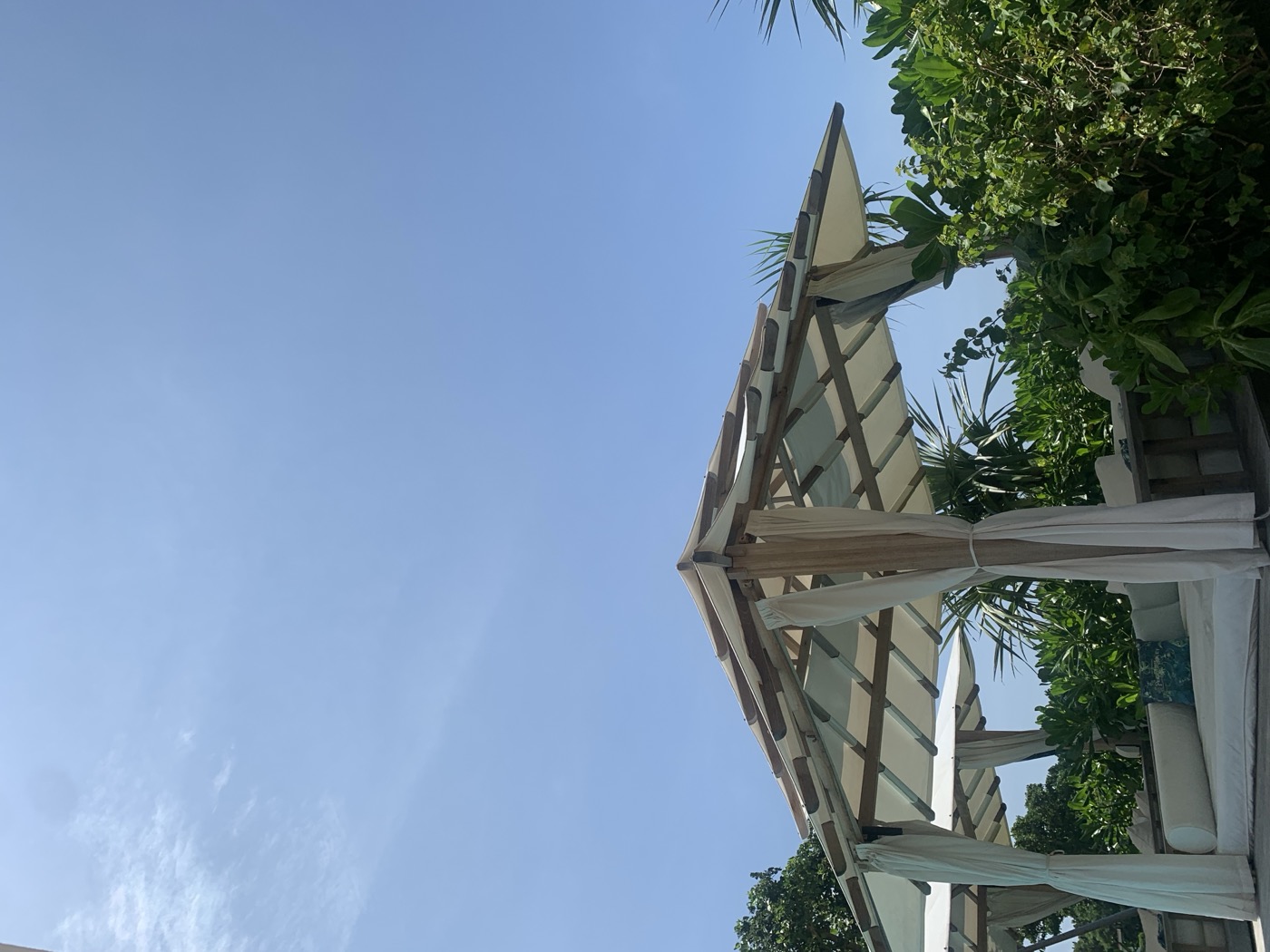 A shaded pavilion by the sea in Ishigaki