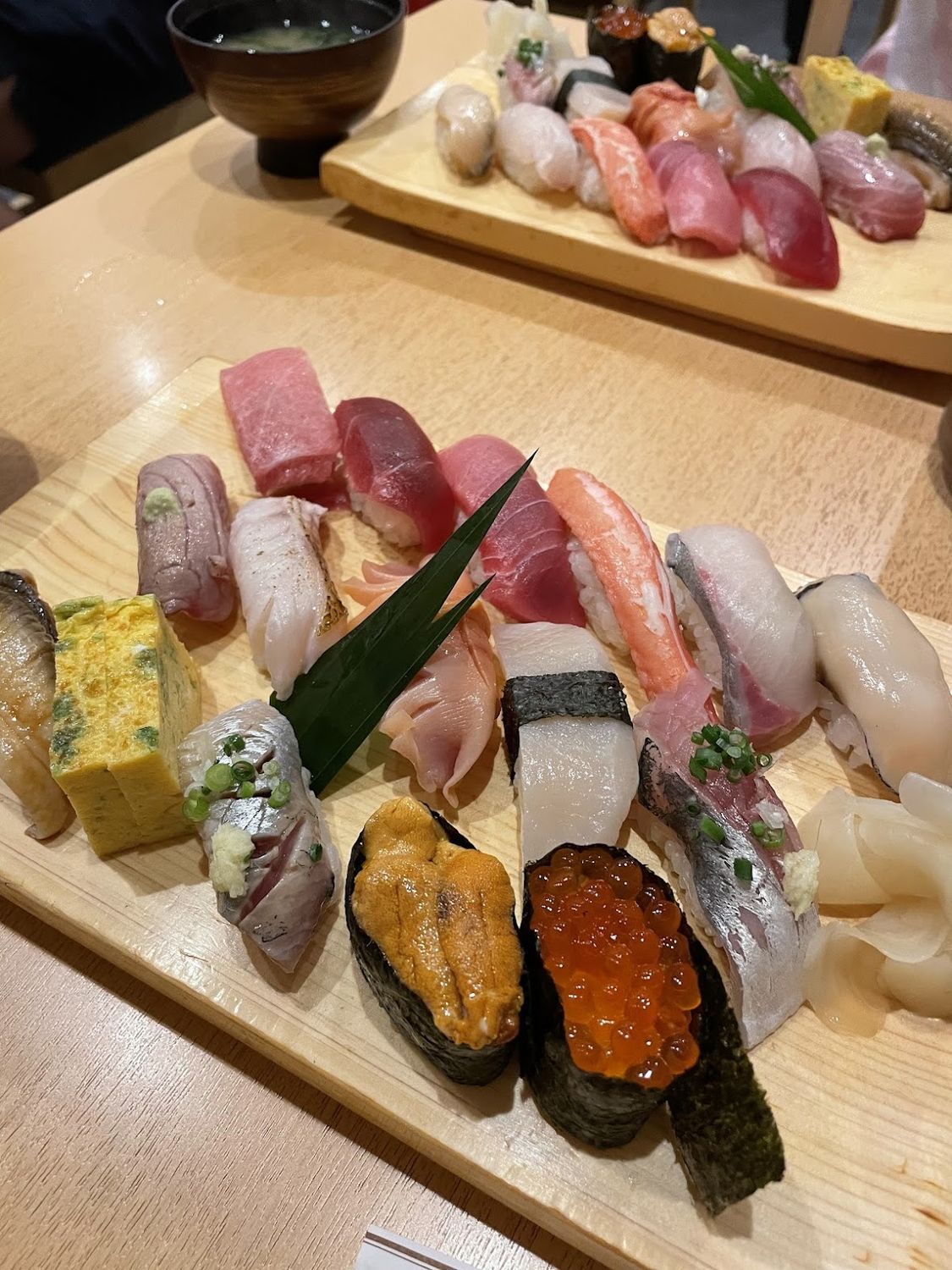 An omakase sushi selection at a Toyosu counter